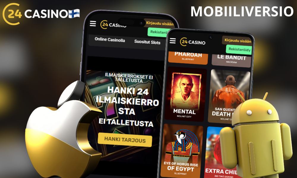 24 Casinolla on ilmainen sovellus Androidille ja iOS: lle
